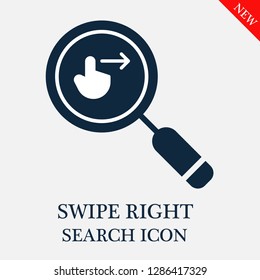 Swipe right search icon. Editable Swipe right search icon for web or mobile.