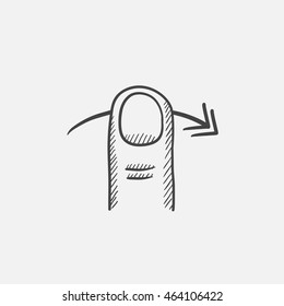 Swipe right sketch icon for web, mobile and infographics. Hand drawn vector isolated icon.