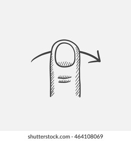 Swipe right sketch icon for web, mobile and infographics. Hand drawn vector isolated icon.