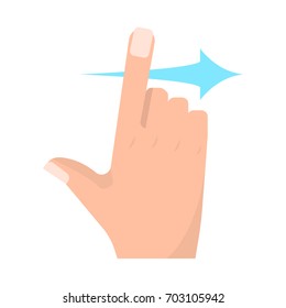 Swipe Right Touch Screen Gestures Vector Illustration. Flat Style Design. Colorful Graphics