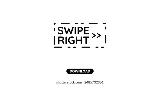 Swipe right vector design concept eps.