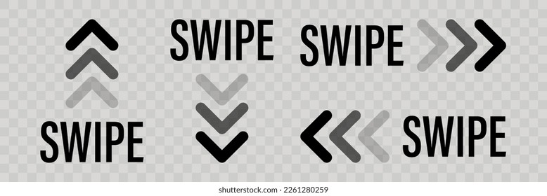 Swipe screen icon. Arrow swipe, social media scrollsign, slide. Vector illustration