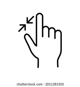 Swipe and scroll flat icon. Pictogram for web. Line stroke. Isolated on white background. Outline vector eps10