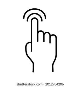 Swipe and scroll flat icon. Pictogram for web. Line stroke. Isolated on white background. Outline vector eps10