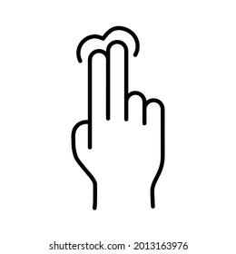 Swipe and scroll flat icon. Pictogram for web. Line stroke. Isolated on white background. Outline vector eps10