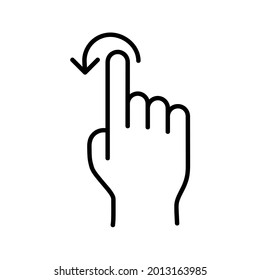 Swipe and scroll flat icon. Pictogram for web. Line stroke. Isolated on white background. Outline vector eps10