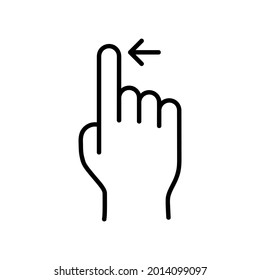 Swipe and scroll flat icon. Pictogram for web. Line stroke. Isolated on white background. Outline vector eps10