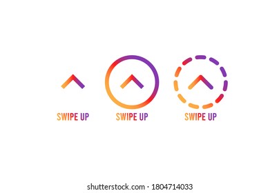 Swipe Up Set Instagram Stories Vector. Stories Swipe Button, Vector Illustration