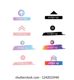 Swipe up set stories vector. Stories swipe button, vector illustration, Instagram stories icon