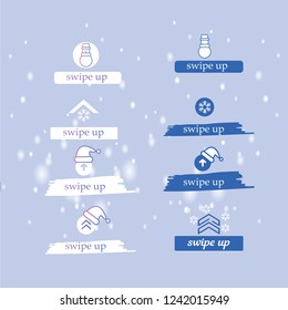 Swipe up set stories vector. Stories swipe button, vector illustration