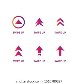 Swipe up set stories vector. Stories swipe button, vector illustration.