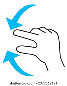 Swipe. A simple illustration, icon of a hand gesture operating a smartphone