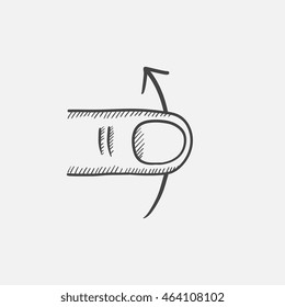 Swipe up sketch icon for web, mobile and infographics. Hand drawn vector isolated icon.