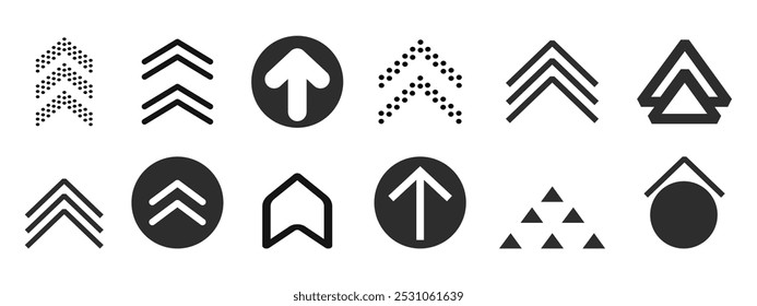 Swipe up slide arrow button, scroll ui icon. Interface simple sign, set of buttons for social media symbol. Swipe up, arrow up buttons