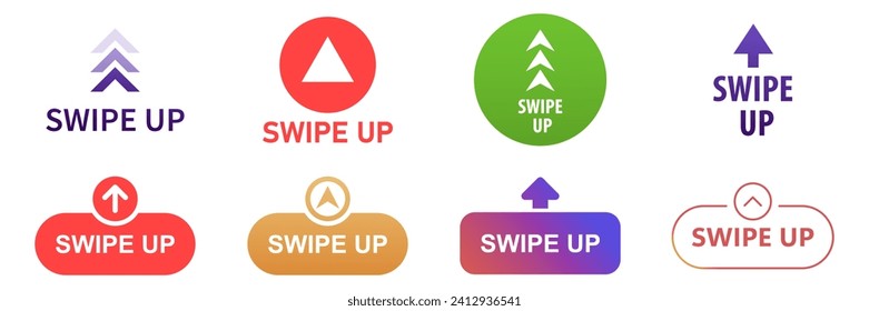 Swipe Up For Social Media Stories. Arrow Up Icon