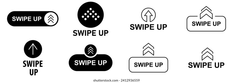 Swipe Up For Social Media Stories. Arrow Up Icon