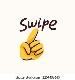 Swipe sticker for a social media, making a blog or vlog vector flat illustration. Set of cartoon icons for making internet content