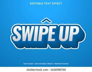 swipe up text effect template with 3d bold type style and retro concept use for brand label and logotype 