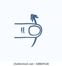 Swipe up touch screen gesture vector sketch icon isolated on background. Hand drawn Swipe up touch screen gesture icon. Swipe up touch screen gesture sketch icon for infographic, website or app.