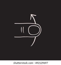 Swipe up touch screen gesture vector sketch icon isolated on background. Hand drawn Swipe up touch screen gesture icon. Swipe up touch screen gesture sketch icon for infographic, website or app.