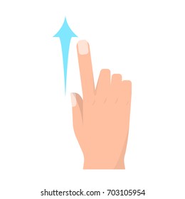 Swipe up touch screen gestures vector illustration. Flat style design. Colorful graphics