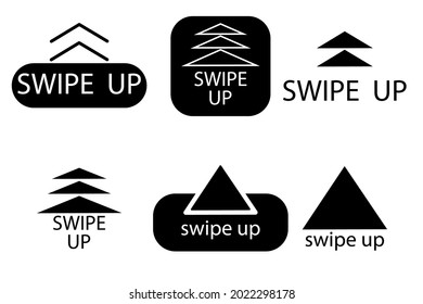 Swipe up. Abstract digital background. Modern concept. Up arrow button symbol. Vector illustration. Stock image.