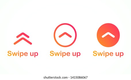 Swipe up, arrow up buttons colorful gradient. Text swipe up. Social media instagram concept. Vector illustration. EPS 10 - Shutterstock ID 1415086067