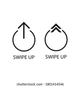 Swipe up, arrow up buttons icon design isolated on white background