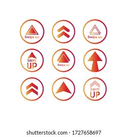 Swipe up, arrow up icon modern button for web or appstore social media instagram concept isolated on white background. Vector EPS 10.
