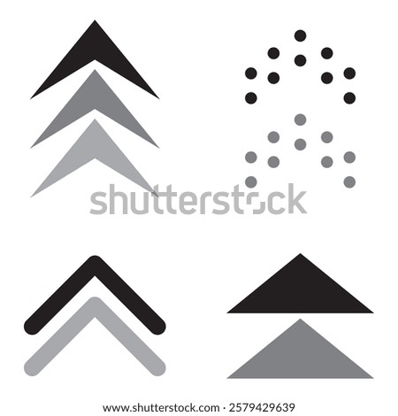 Swipe up, arrow up icon modern button for web or appstore design black symbol isolated on white background. Vector EPS 10.