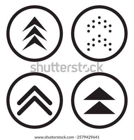 Swipe up, arrow up icon modern button for web or appstore design black symbol isolated on white background. Vector EPS 10.