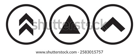 Swipe up, arrow up icon modern button for web or appstore design black symbol isolated on white background. Vector EPS 10.