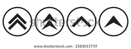 Swipe up, arrow up icon modern button for web or appstore design black symbol isolated on white background. Vector EPS 10.