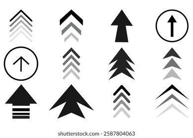 Swipe up, arrow symbol, button. Swipe up icon set. Upload icon button, send, export icon. Arrow up for social media stories, design blogger, scroll pictogram. Vector illustration.