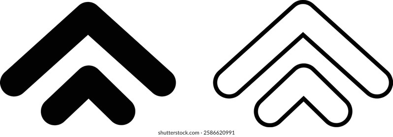 Swipe up, icon set of buttons for social media. Black arrows, buttons vector collection isolated on transparent background. Sign for web advertising and marketing in social media application.