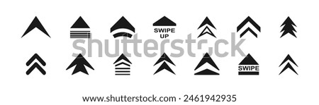 Swipe up, icons set. Swipe up arrow. Vector elements for web.