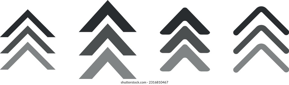 Swipe up, set of buttons for social media on white background.