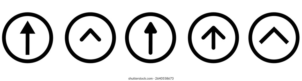 Swipe up, set of buttons for social media. Black arrows, buttons and web icons for advertising and marketing in social media application. Scroll.