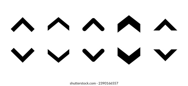 Swipe up-down icon vector set collection. Scroll button symbol