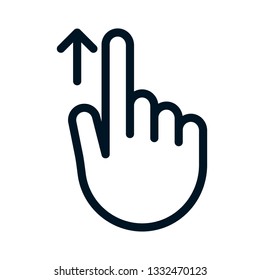 Swipe Up Using Index Finger Hand Icon Outline