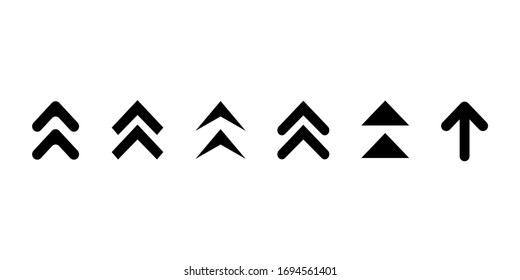 Swipe up vector arrow. Set swipe up arrows button. Social media concept.