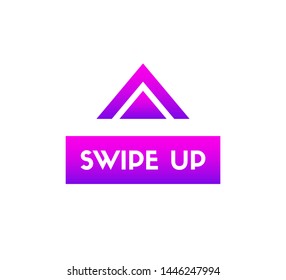Swipe up vector color button for social media applications