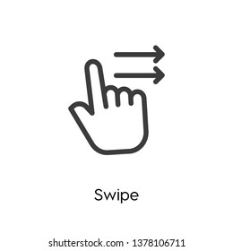 Swipe vector icon, Double click symbol. Linear style sign for mobile concept and web design. Hand symbol logo illustration. vector graphics - Vector.