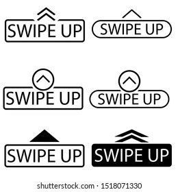 
Swipe up vector icon set. Arrow up logo for blogger illustration symbol collection.