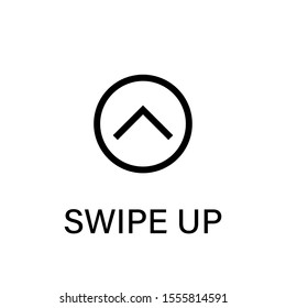 Swipe up vector isolated black icon. Black swipe up vector pointer. Arrow line graphic design. Swipe action symbol. EPS 10
