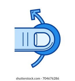 Swipe up vector line icon isolated on white background. Swipe up line icon for infographic, website or app. Blue icon designed on a grid system.