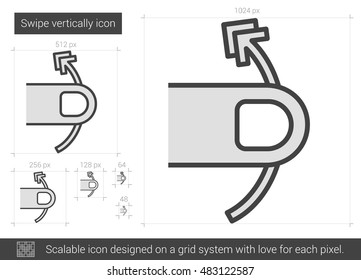 Swipe vertically vector line icon isolated on white background. Swipe vertically line icon for infographic, website or app. Scalable icon designed on a grid system.