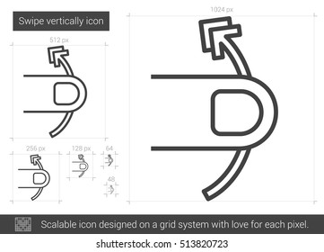 Swipe vertically vector line icon isolated on white background. Swipe vertically line icon for infographic, website or app. Scalable icon designed on a grid system.