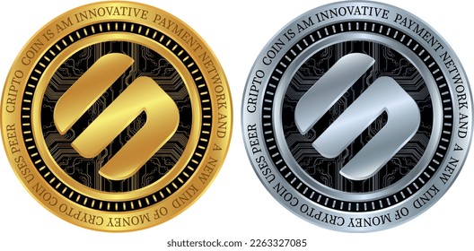 swipe-sxp coin vector illustrations. 3d illustration