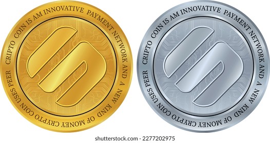 swipe-sxp coin vector illustrations. 3d illustration